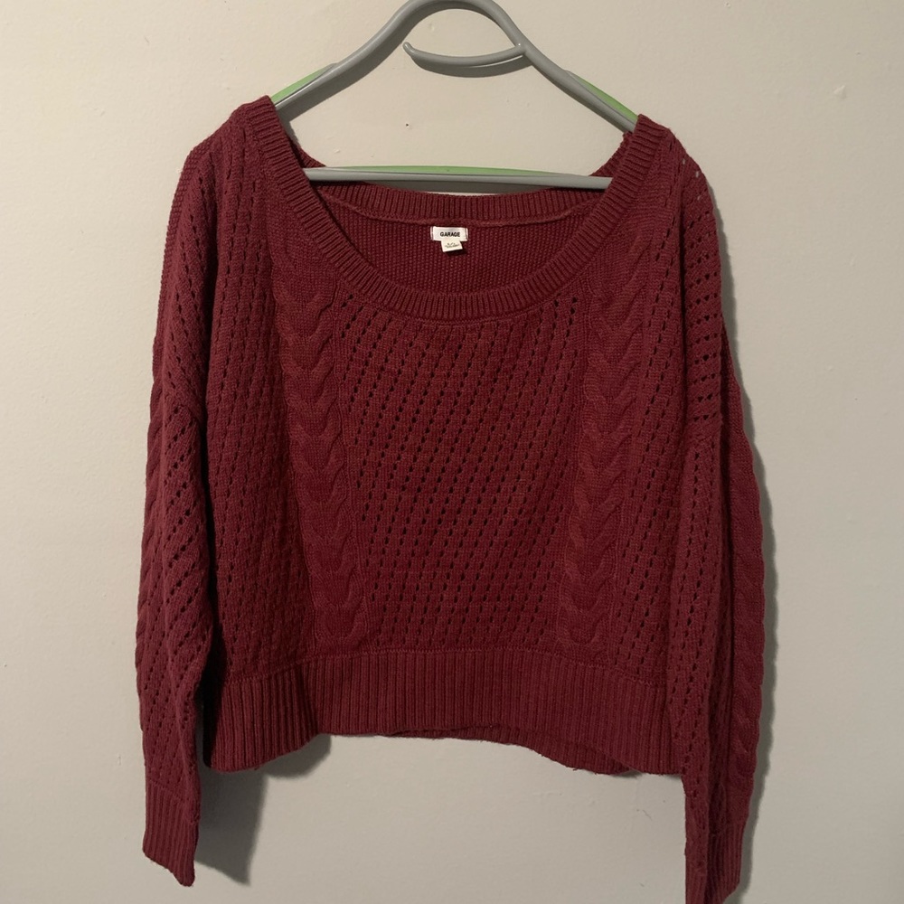 Garage braided maroon/pink sweater